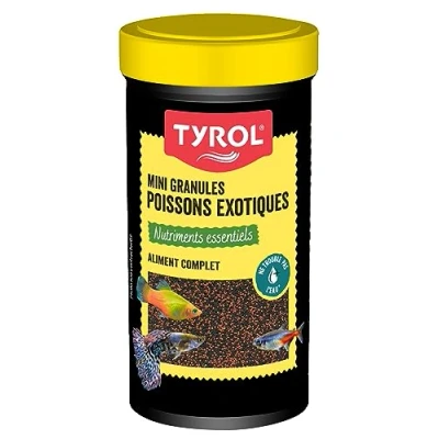 Image de Tyrol Mini Granulés pour poissons Nourriture Poisson Aquarium Complète à base d&#039;Ingrédients de Qualité A Vitamines et Oligo Eléments 100Ml