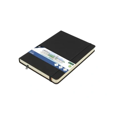 Image de Kangaro Art Carnet de croquis A5 à couverture rigide en polyuréthane noir 80 feuilles 140 g Papier crème