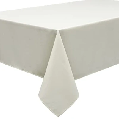 Image de Home Direct Nappe de qualité Lourde, Facile d&#039;entretien Carrée 180 x cm Uni Ivoire crème