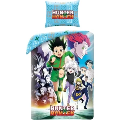 Image de Halantex HUNTER x Gon Killua Kurapika Parure de lit réversible 140 200 cm et taie d&#039;oreiller 70 90 Multicolore 100 % microfibre