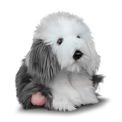 Image de Animigos Bobtail Peluche en Forme de Chien Berger au Design réaliste, Douce et Moelleuse, Environ 25 cm Haut