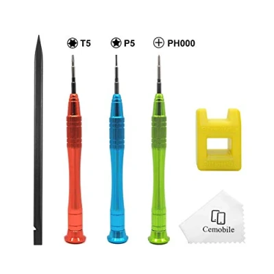 Image de Cemobile Kit de réparation tournevis MacBook, P5, pentalobe 6 points Torx T5&amp;Phillips PH000 d&#039;outils pour MacBook Air et Pro 13&quot; 15&quot; avec écran Retina