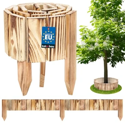 Image de Bordure de jardin flexible en Bois pin 10 x 110 cm brûlé KOTARBAU®