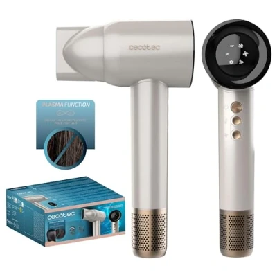 Image de Cecotec Sèche cheveux BLDC IoniCare RockStar Nano IonTech Champagne. DC pliable 2400W avec technologie ionique, incluant buse de précision, diffuseur et air froid.