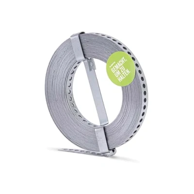 Image de Alberts 334130 Bande perforée avec ou sans bobine galvanisé Sendzimir largeur 12 mm longueur 10 m