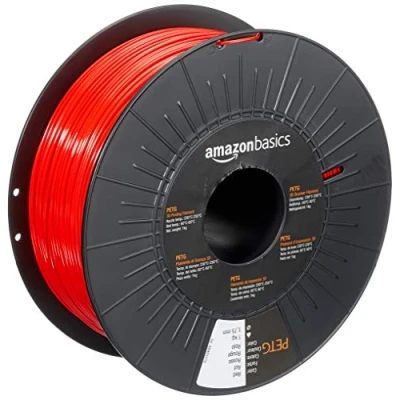 Image de Amazon Basics Filament PETG pour imprimante 3D 1.75 mm Rouge Bobine 1 kg
