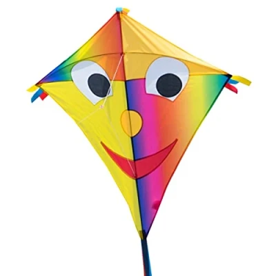 Image de CIM Grand Cerf Volant pour Enfants Super DRACHEN Happy Eddy Joker XL monofil à partir de 6 Ans 90x 98cm Ligne 80ml et queues incluses