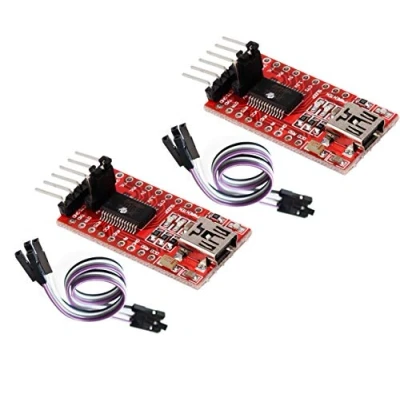 Image de TECNOIOT 2pcs FTDI FT232RL USB to TTL Serial Converter Adapter Module 5V and 3.3V + Cable