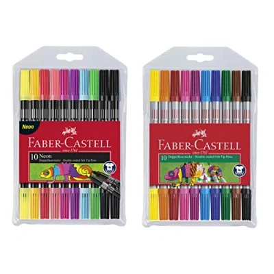 Image de Faber Castell Feutres à double pointe (standard + néon, 2 étuis de 10)