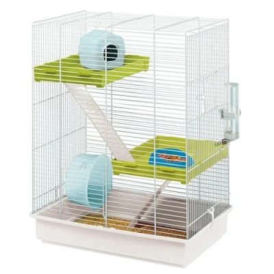 Image de Cage pour hamster FERPLAST Tris Structure verticale en métal Accessoires inclus Blanc