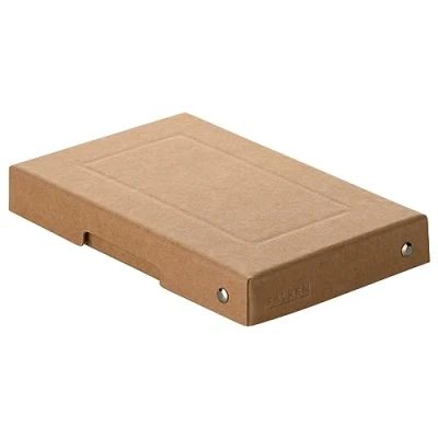 Image de Falken Ref. 22001824000F PureBox Nature 1 boîte de rangement avec couvercle emballage cadeau sans plastique format A6 hauteur 25 mm poignée découpée entourée d&#039;un ruban