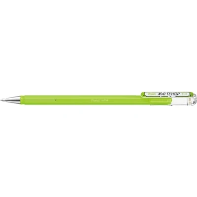 Image de Pentel K110 VKX Mattehop Stylo roller à encre gel avec fort pouvoir couvrant, finition mate, modèle capuchon, 1 pièce, jaune vert
