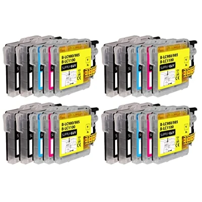 Image de Supply Guy 20 Cartouches d&#039;encre Compatible avec Brother LC 985 pour DCP J125 J140w J315w J515w MFC J220 J265w J410 Series J415w