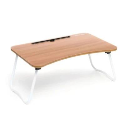 Image de InnovaGoods Table Pliante Multifonction Muvisk, Idéal pour Manger au Lit, Travail ou Dessin, Support Portable, Organisateur Câbles, Facile à Nettoyer, Multicolore, 60x27x40cm, Bois d&#039;ingénierie