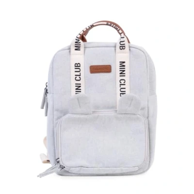 Image de CHILDHOME, Sac a Dos, Bebe, à dos Enfant, Cartable maternelle, Pochette isotherme, Compartiment boite repas, Solide, Matière Coton, My First Bag, 7L, Mini Club, Signature, Ecru