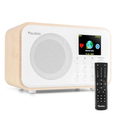 Image de Audizio Vicenza Radio Internet WiFi Bluetooth sur Batterie Blanc, Dab/FM, 32000 Stations Internet, Autonomie 10H, Idéale pour Écouter Toutes Vos Radios Préférées du Monde Entier