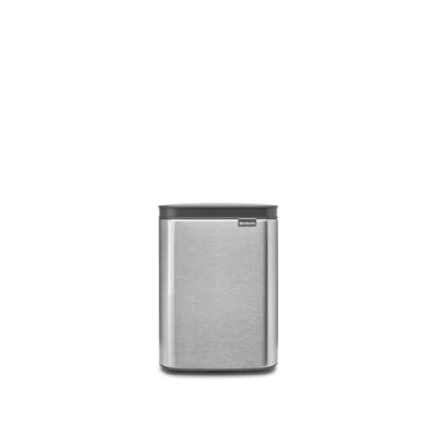 Image de Brabantia Poubelle de 4L Petite &amp; élégante Ouverture facile et fermeture douce Hygiénique peu encombrante Fixation murale pour salle bains, toilettes, etc. Matt Steel FPP