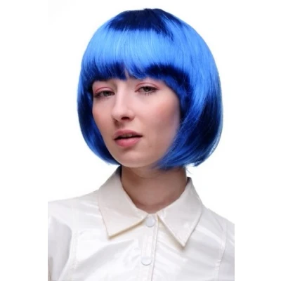 Image de WIG ME UP Perruque bleue, carré plongeant sexy, style Disco, Go go, idéal pour soirée