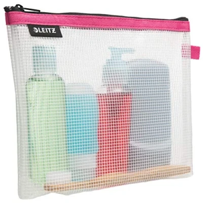 Image de Leitz WOW Pochette Cosmétique, Résistante à l&#039;Eau, Idéale en Trousse de Toilette, Adaptée au Voyage, 24x17x3cm Rose