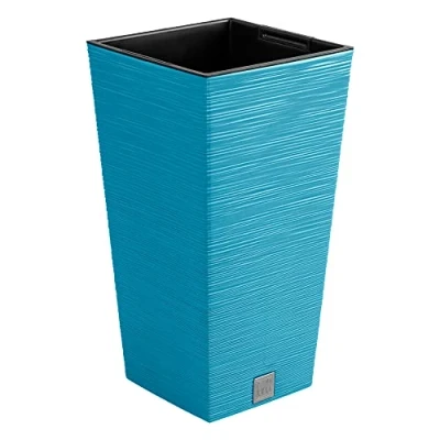 Image de Pot de fleurs avec reserve d&#039;eau 29x29x55cm bleu FURU
