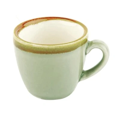 Image de Olympia Kiln Tasses à espresso 85 ml (lot de 6), porcelaine vitrifiée couleur mousse, résistante aux éclats, passe au micro ondes/lave vaisselle, convient soucoupes : GP345 et GP477, GP476