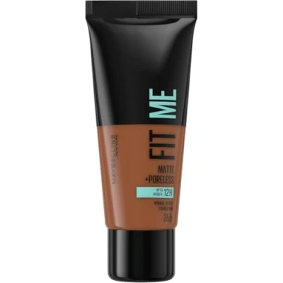 Image de Maybelline New York Fond de Teint Fluide Fit Me Matte &amp; Poreless Peaux normales à grasses Teinte : 355 Noix Pecan 30 ml