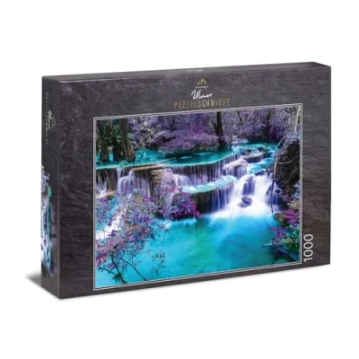Image de Ulmer Puzzleschmiede Puzzle L&#039;endroit Secret: 1000 pièces Mystérieuse Cascade Lumineuse dans Une forêt Sombre