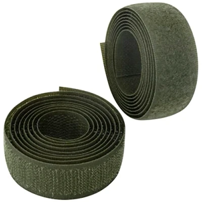 Image de AERZETIX C65905 Bande/rouleau de scratch 20 mm 1 mètre auto agrippant organisateur/serre câbles ruban sac vêtement attache sangle couleur: vert olive en polyamide et polyester