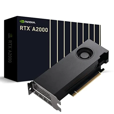 Image de PNY NVIDIA RTX A2000 12GB Carte Graphique Professionnelle 16GB GDDR6 PCI Express 4.0 x16, Dual Slot, 4X DisplayPort, Support 8K, Ventilateur Actif Ultra Silencieux Noir