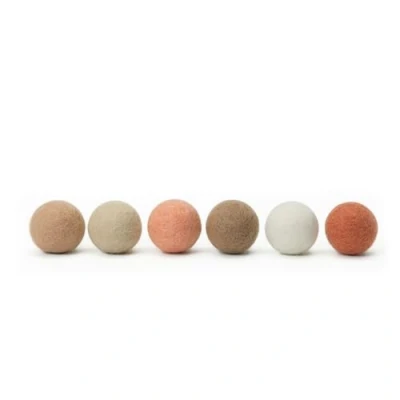 Image de LucyBalu® Jouet pour Chat balles en Feutre Lot de 6 100% Pure Laine interactif d&#039;intérieur Peach Fuzz