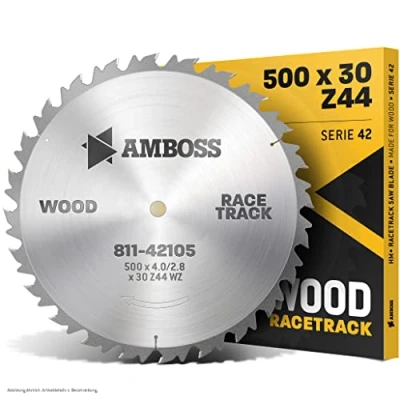 Image de AMBOSS HM Lame de scie circulaire Diamètre 500 mm x 4 30 dents alternées 44 Coupe grossière et rapide bois chauffage matériaux en