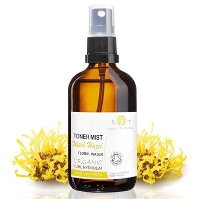 Image de Eau d&#039;Hamamélis BIO Tonique Astringent 500 ml Witch Hazel Nettoyant et Réducteur de Pores Peau Grasse Sensible Élimine les Imperfections