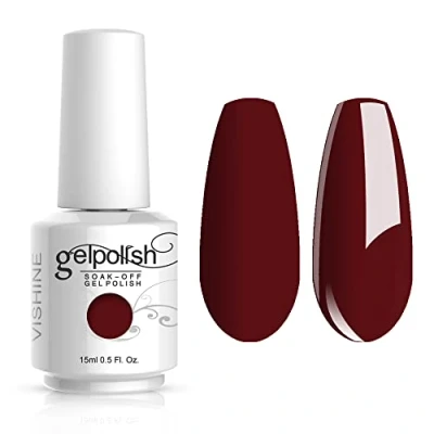 Image de Vishine Vernis à ongles Semi permanent Gel Polish UV LED Soak Off Manucure Rouge foncé (1369)