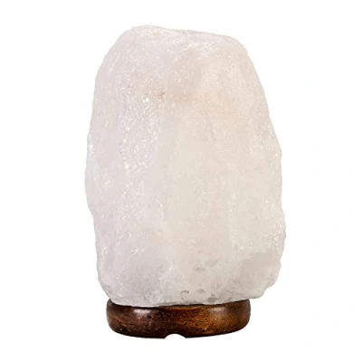 Image de Lampe en cristal de sel, sel l&#039;Himalaya, Naturelle et unique, Différentes dimensions transversales longitudinales, Une composition élégante l&#039;Himalaya (5 7kg, blanche)