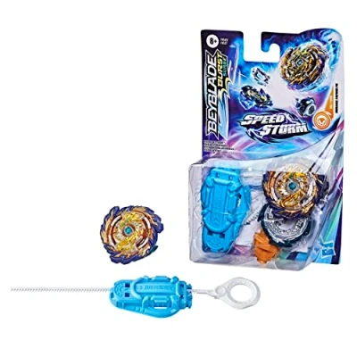 Image de Hasbro Beyblade Burst Surge, Starter Pack avec toupie de compétition Speedstorm Mirage Fafnir F6 et Lanceur