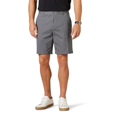 Image de Amazon Essentials Short Chino Confortable en Tissu Extensible, Entrejambe 23 cm, Coupe Classique Homme, Charbon, 42W