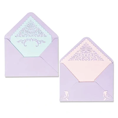 Image de Sizzix Thinlits Die Set 9PK Lace Envelope Liners par Lisa Jones 665890 Chapitre 2 2022, Multicolor, Taille Unique