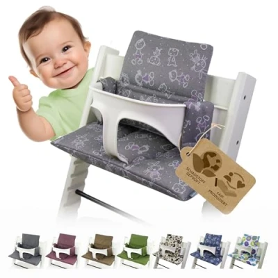 Image de Babys Dreams Ensemble Coussin d&#039;assise en 2 parties pour chaise haute Stokke Tripp Trapp de rechange