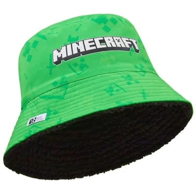 Image de Minecraft Bonnet Enfant, Bob Chapeau ou Ensemble Chauffant et Gants Enfant Creeper Accessoires d&#039;hiver, Idee Cadeau Garcon (Bob Vert, 6 14 Ans)