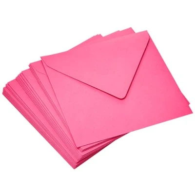 Image de Clairefontaine 5578C Paquet de 20 Enveloppes Gommées Format Carré 14x14cm 120g/m² Coloris Rose Fuchsia Invitation Evènements et Correspondance Gamme Pollen Papier Premium Lisse
