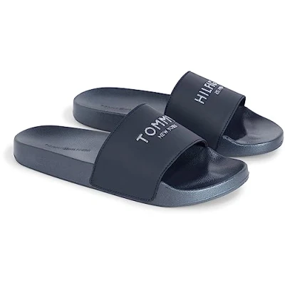 Image de Tommy Hilfiger Glitter POOL Slide Mules, Femme, Taille: 39, Desert sky Imitation cuir haute qualité
