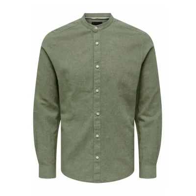 Image de Only &amp; Sons Onscaiden Solid MAO Chemise, Homme, Taille: XS, Swamp