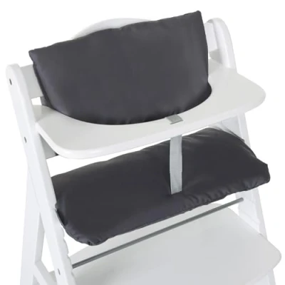 Image de hauck Coussin Chaise Haute Bebe Deluxe (2 Pièces), Réducteur Compatible Chaises Bébé Alpha, Inclus Assise Rembourrée et Dossier de Siège, Gris