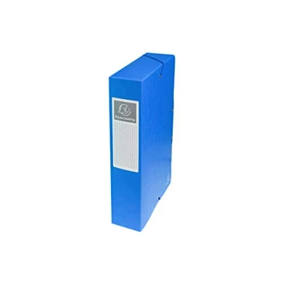 Image de Exacompta Réf. 50602E 1 boite de classement avec élastiques Exabox en carte lustrée 600g/m2 Dos 6 cm dimensions 25 x 33 pour documents A4 couleur bleu livrée montée