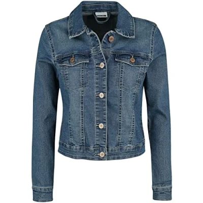 Image de NOISY MAY NMDEBRA LS DENIM JACKET NOOS, Blouson Femme, Bleu (Medium Blue Denim), 38 (Taille fabricant: Medium)
