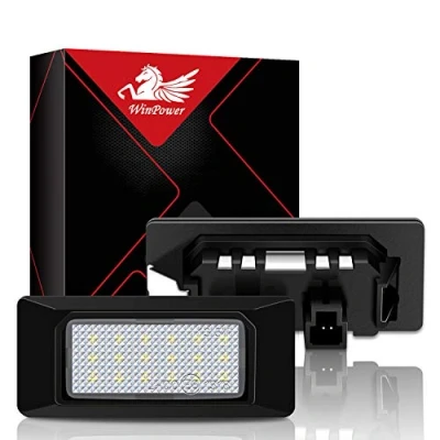 Image de WinPower LED Éclairage plaque immatriculation auto ampoules super brillant CanBus Pas d&#039;erreur 6000K xénon blanc froid 18 SMD Feux arrière pour A1/A3/A4/S4/A5/A6/A8/S8/Q5/Q7/ ect., 2 Pièces
