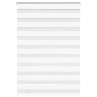 Image de vidaXL store zèbre blanc 110x100 cm largeur du tissu 105,9cm polyester, à enrouleur zébré, zébré pour fenêtre, 4014731