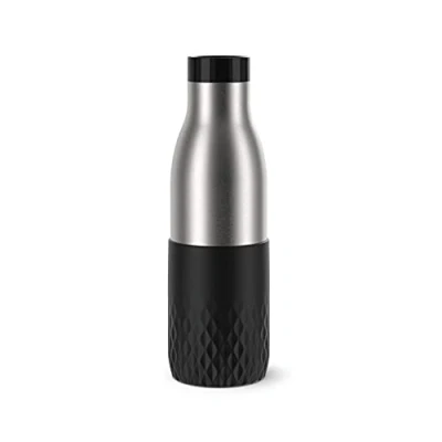 Image de EMSA Bludrop Sleeve gourde 0,5 L Noir, Durable, Acier inoxydable 18/10, Hermétique, Manchette silicone ergonomique, Facile à utiliser, Boissons chaudes et froides, Compatible lave vaisselle N3110500