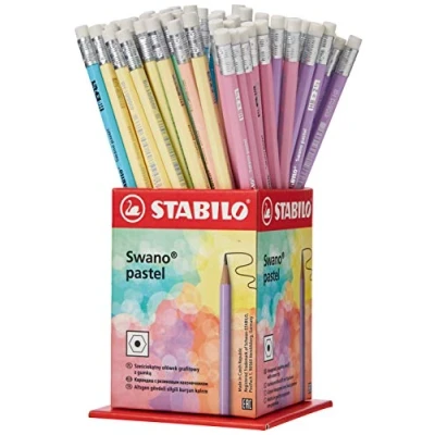 Image de Crayon papier STABILO Swano pastel pot 72 crayons graphite HB coloris assortis