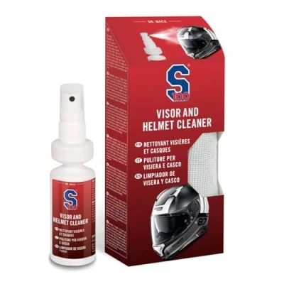Image de DR. WACK S100 Nettoyant pour visières et Casques 100 ML &amp; Chiffon Microfibre Casque de Moto Nettoyage sans Rayures Convient Toutes Les Entretien Premium